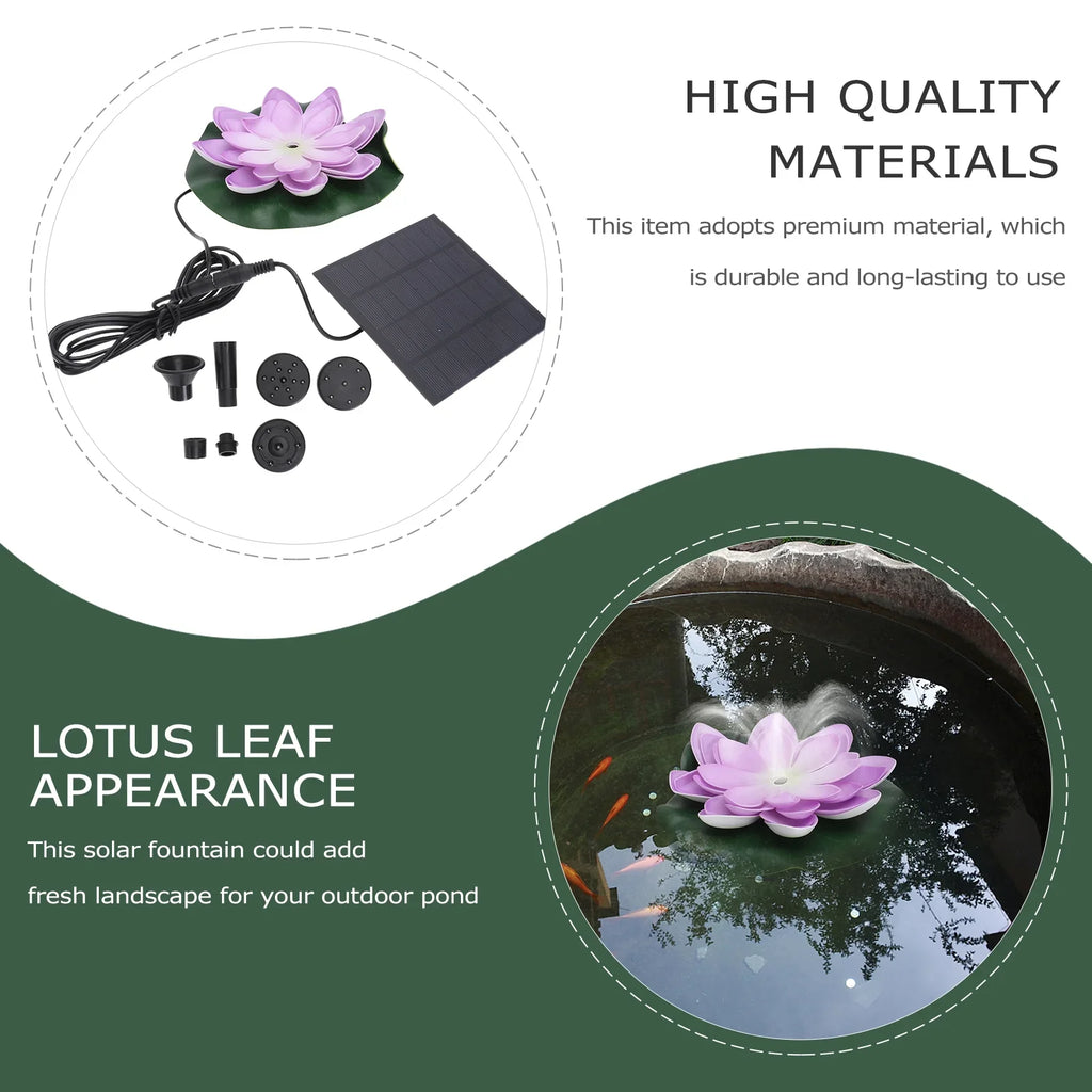 Stylish Gongxipen 1 Set Lotus Solar Fountain Outdoor Waterscape Fountain Pond Floating Fountain