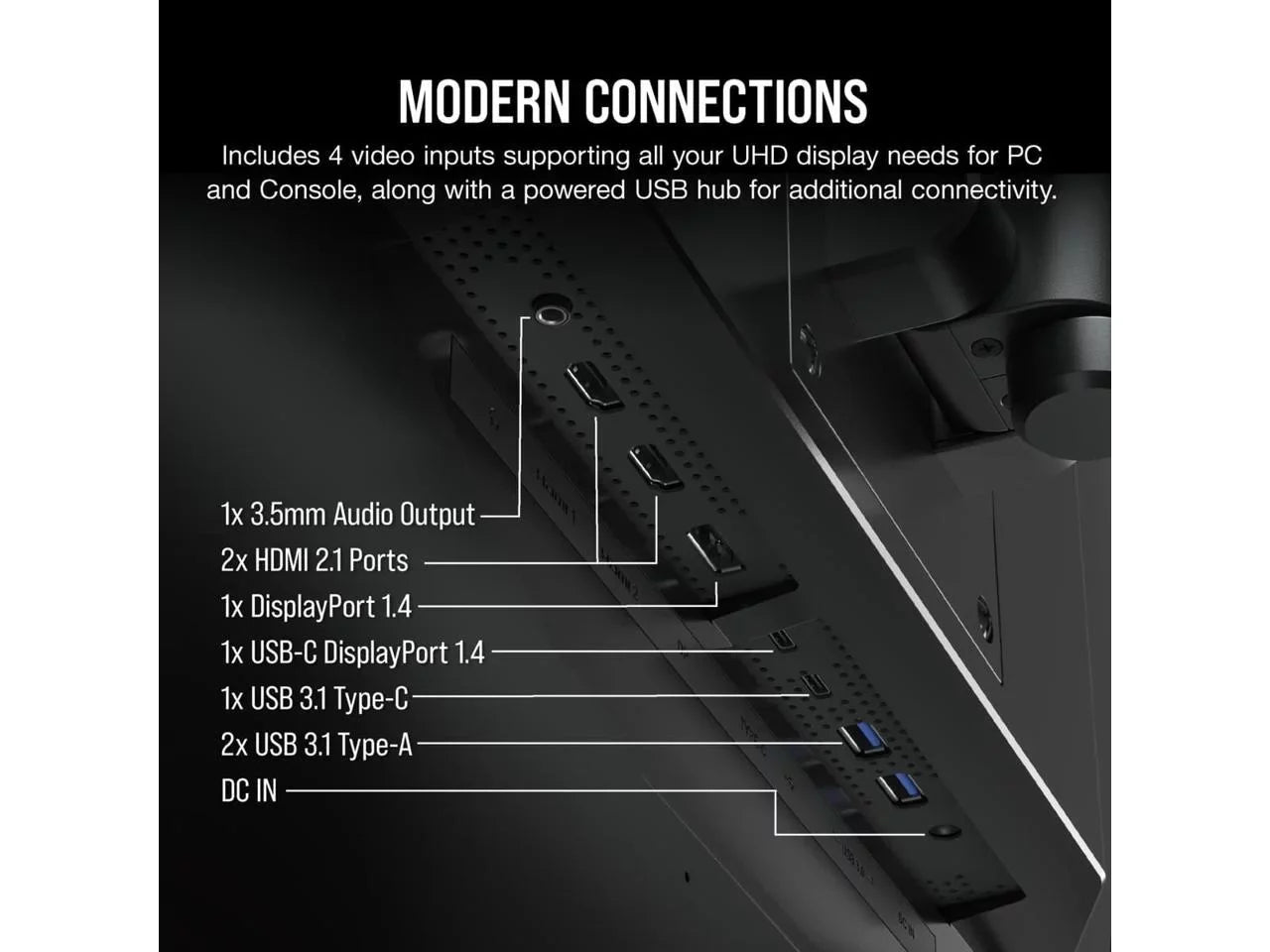 Stylish CORSAIR XENEON 32UHD144 32-Inch IPS UHD (3840 x 2160), FreeSync Premium, G-Sync, 144Hz Refresh Rate, DisplayHDR600 Gaming Monitor