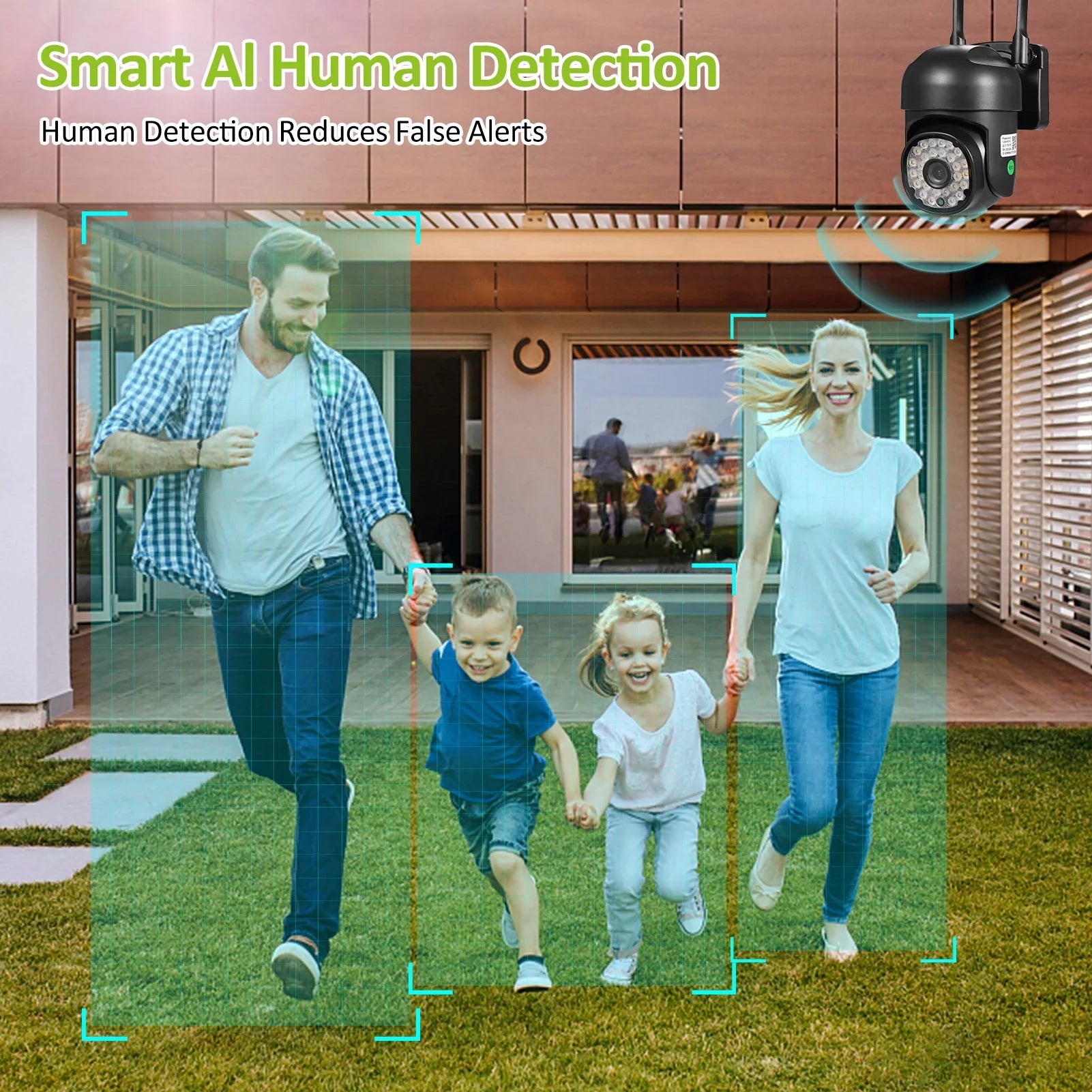 Nebublu 1080P Cameras with Color Night Vision, Smart Motion Detection, IP65 Waterproof , Keep Your Home Safe and Secure - Exclusive Design