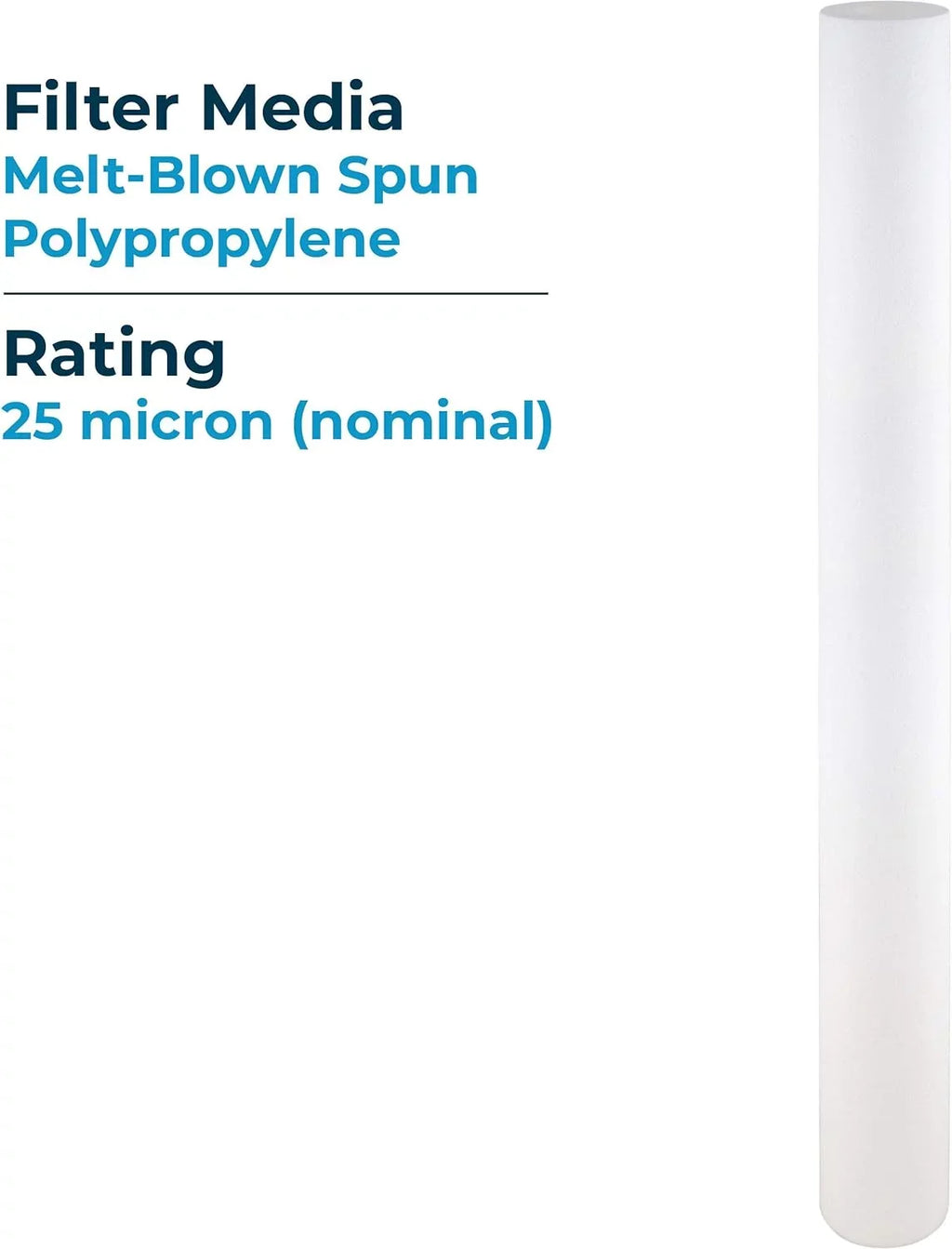 25 Micron Spun -Blown Polypropylene Sediment Water Filter Cartridge SDC-25-3025 P25-30 155224-43 (Case Of 20) - Exclusive Design