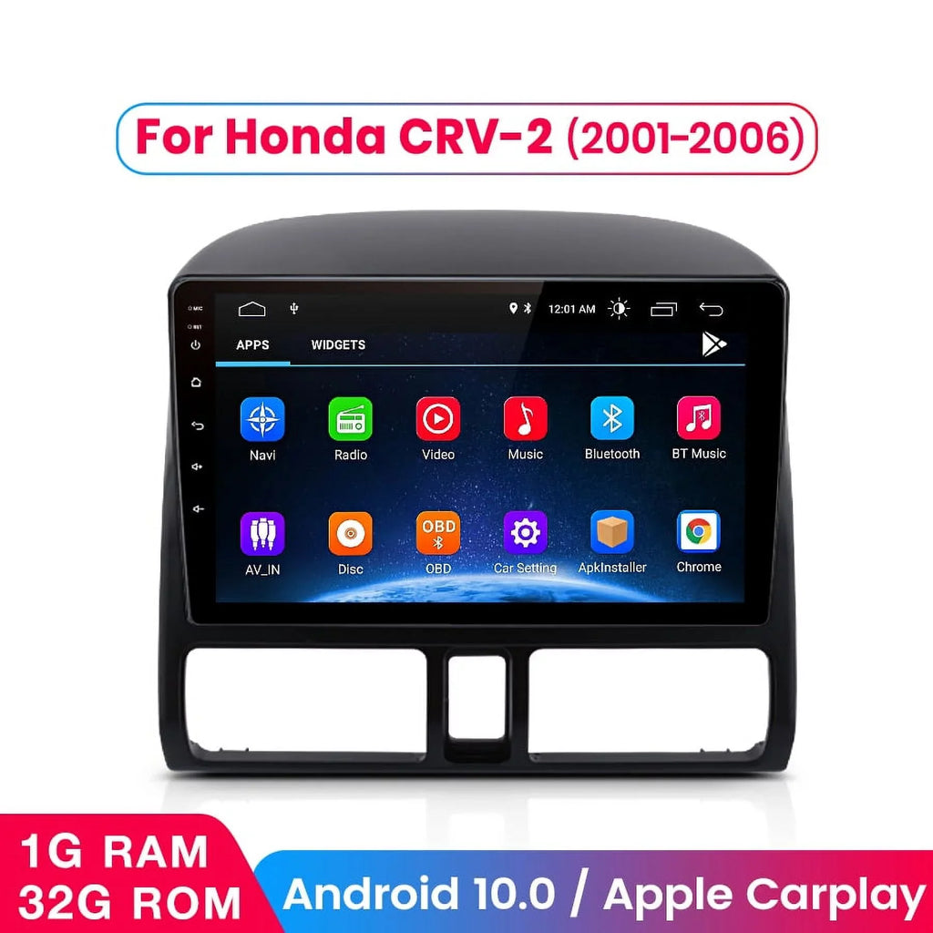AWESAFE Carplay Car Stereo Radio for Honda CRV 2001 2002 2003 2004 2005 2006,1+32GB 9 Inch Touch Screen with Apple Android Auto GPS Navigator Bluetooth WiFi FM Radio Mirror Link