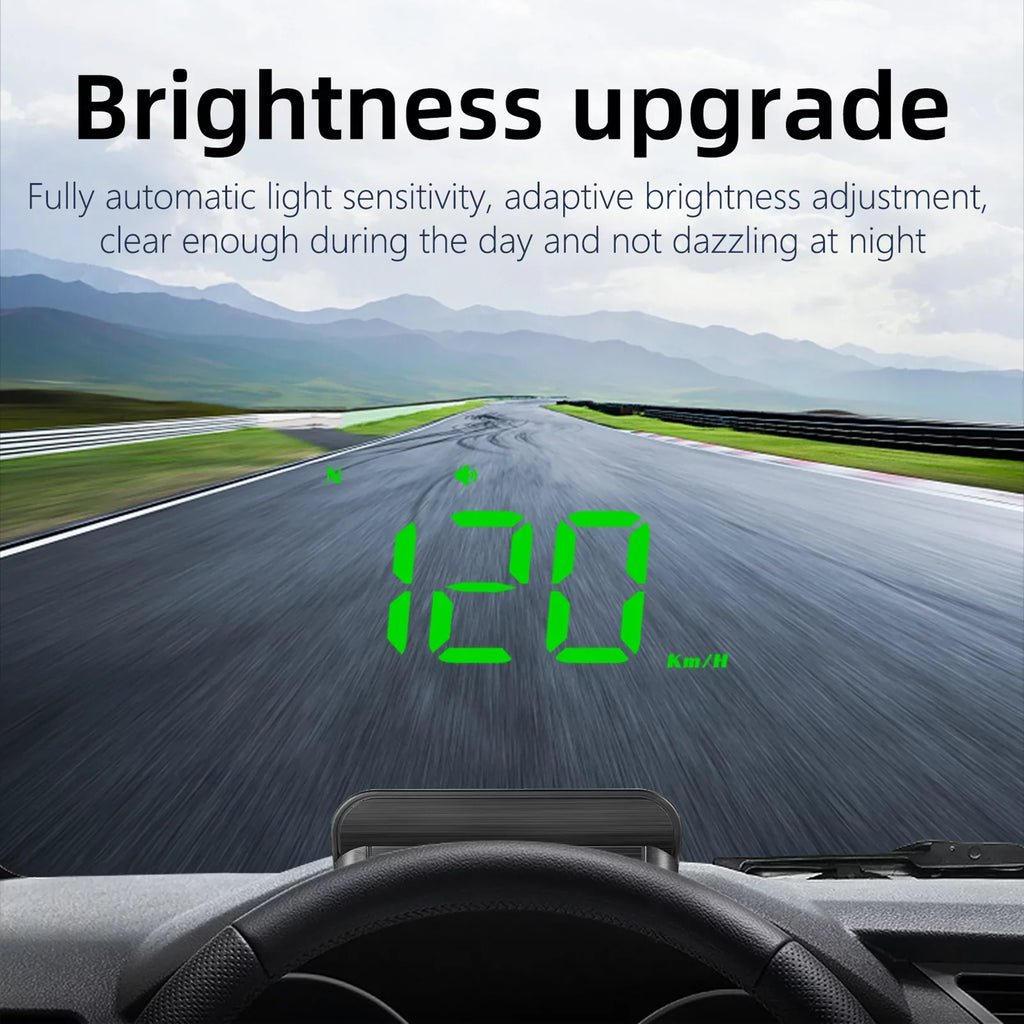 moobody Car HUD 3.5 inch Head-up Display Windshield Projecter Digital Vehicle Speedometer GPS Model Overspeed Warning Fatigue Driving Alarm