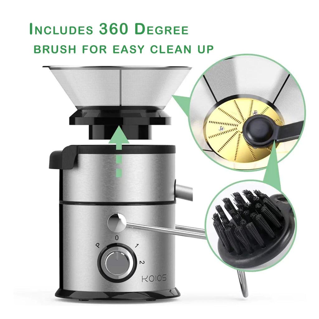 Stylish Koios Centrifugal Fruit & Vegetable Juicer w/ Extra Wide Feed Chute, Black