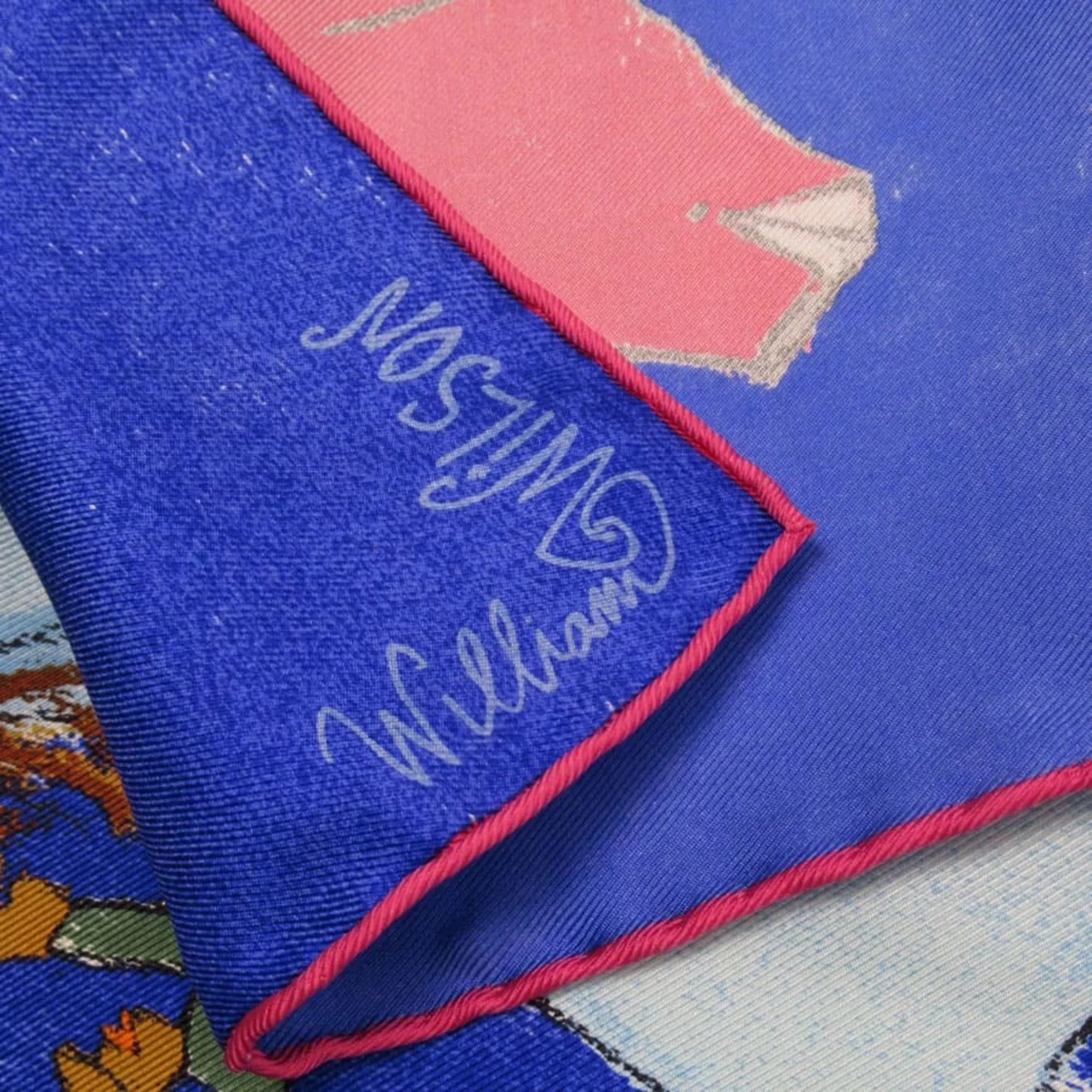 Pre-Owned Louis Vuitton Scarf William Wilson Blue Estimated Silk (Good) - Exclusive Design