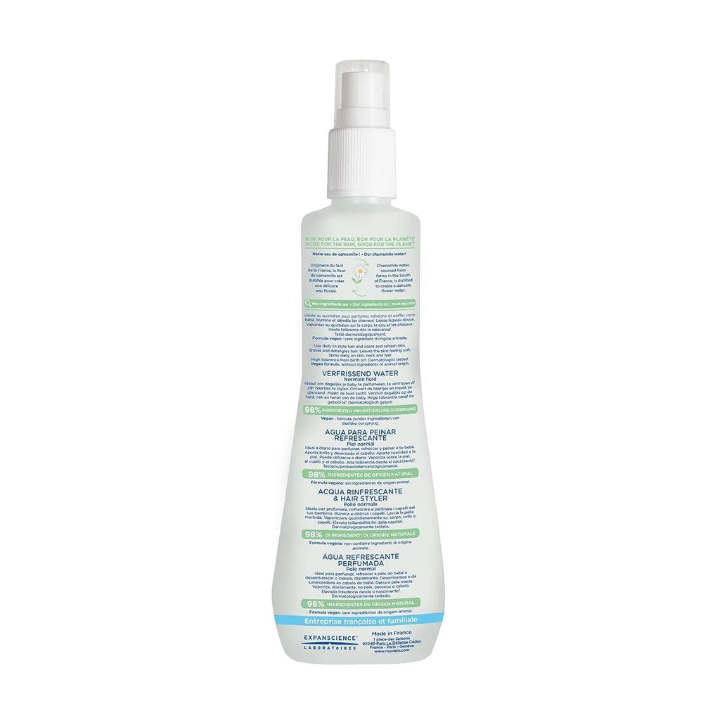 Stylish Mustela Baby Hair Styler & Skin Freshener - with Natural Avocado & Chamomile Water - Vegan & Hypoallergenic - 6.76 fl. oz.