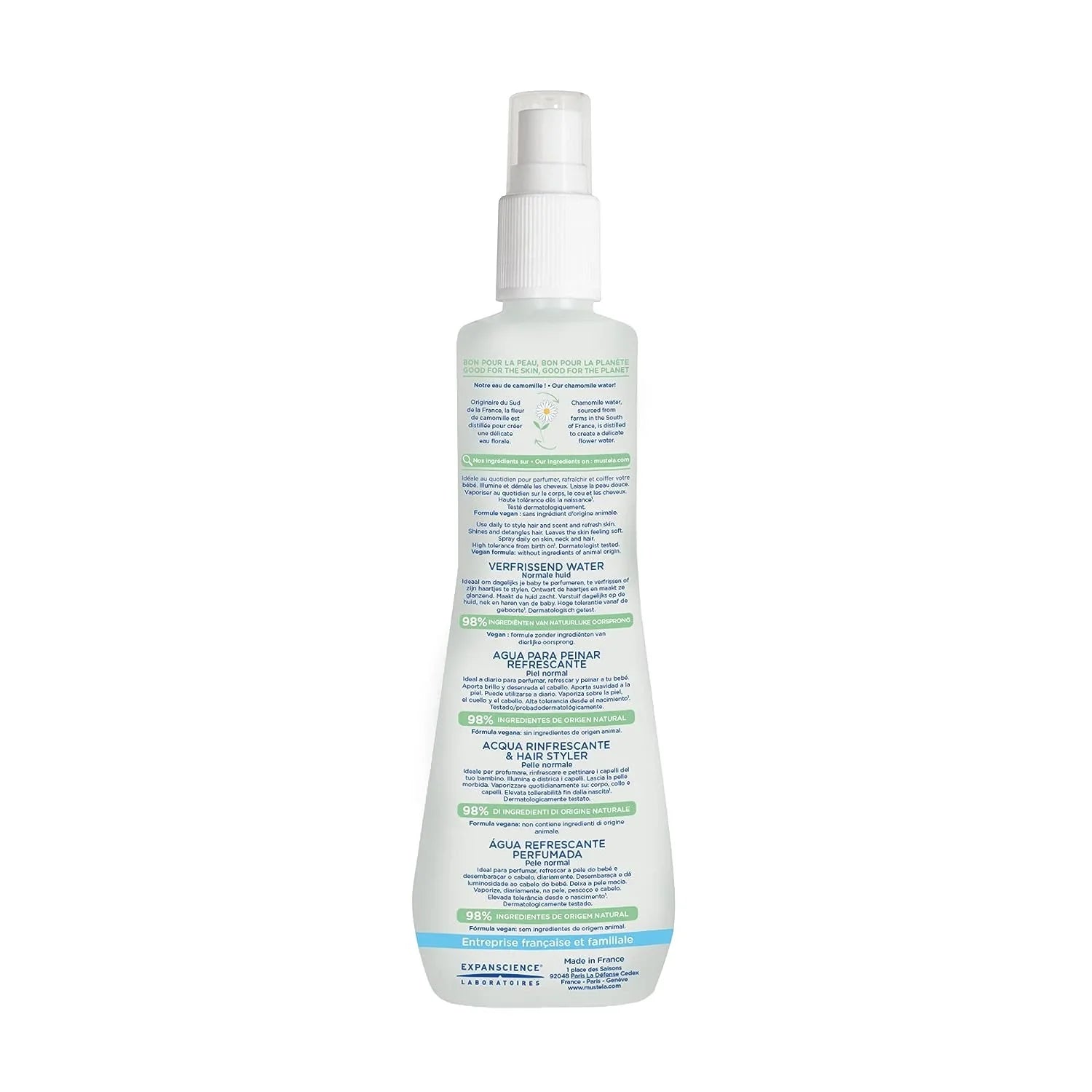 Stylish Mustela Baby Hair Styler & Skin Freshener - with Natural Avocado & Chamomile Water - Vegan & Hypoallergenic - 6.76 fl. oz.